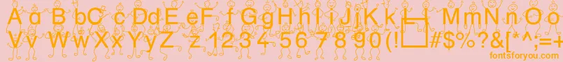 フォントSpDrHh3Db – オレンジの文字がピンクの背景にあります。