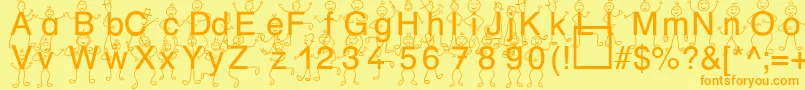 Шрифт SpDrHh3Db – оранжевые шрифты на жёлтом фоне