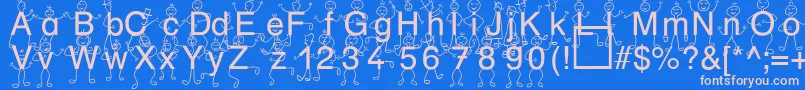 フォントSpDrHh3Db – ピンクの文字、青い背景