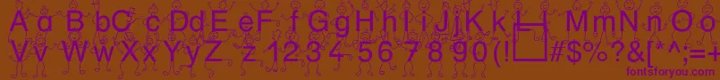 SpDrHh3Db Font – Purple Fonts on Brown Background