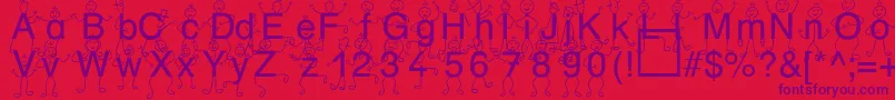 Шрифт SpDrHh3Db – фиолетовые шрифты на красном фоне
