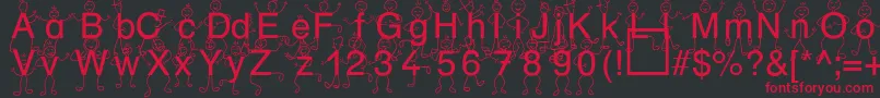 Czcionka SpDrHh3Db – czerwone czcionki na czarnym tle