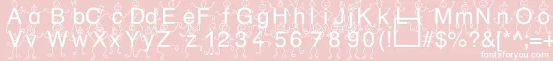 SpDrHh3Db-Schriftart – Weiße Schriften auf rosa Hintergrund