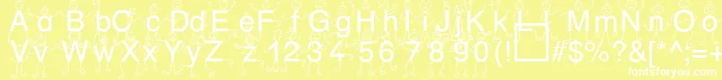 SpDrHh3Db Font – White Fonts on Yellow Background