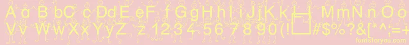 fuente SpDrHh3Db – Fuentes Amarillas Sobre Fondo Rosa