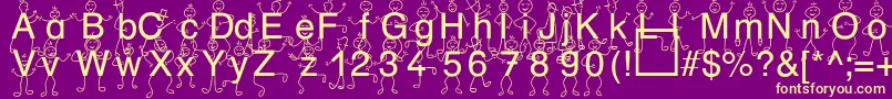 fuente SpDrHh3Db – Fuentes Amarillas Sobre Fondo Morado