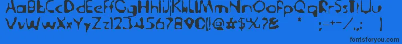 DerangedTabloid Font – Black Fonts on Blue Background