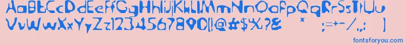 DerangedTabloid Font – Blue Fonts on Pink Background
