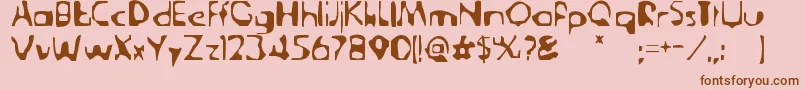 DerangedTabloid Font – Brown Fonts on Pink Background