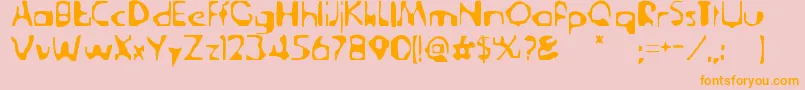 DerangedTabloid Font – Orange Fonts on Pink Background