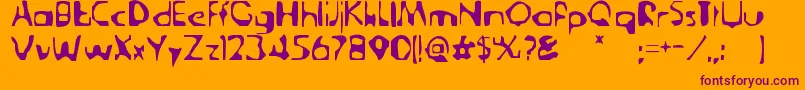 DerangedTabloid Font – Purple Fonts on Orange Background