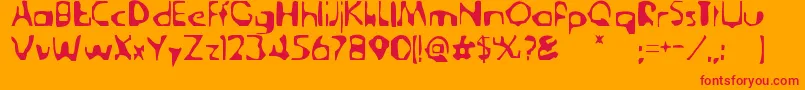DerangedTabloid Font – Red Fonts on Orange Background