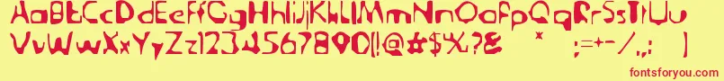 DerangedTabloid Font – Red Fonts on Yellow Background