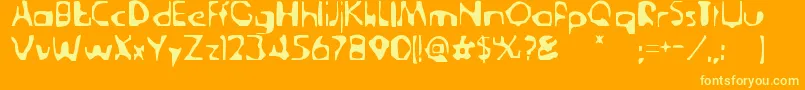 DerangedTabloid Font – Yellow Fonts on Orange Background