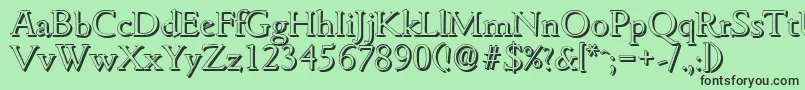 GouditashadowLightRegular Font – Black Fonts on Green Background