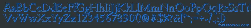 GouditashadowLightRegular Font – Blue Fonts on Black Background