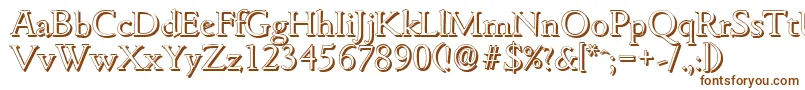 GouditashadowLightRegular-fontti – ruskeat fontit valkoisella taustalla