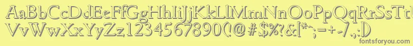 GouditashadowLightRegular Font – Gray Fonts on Yellow Background