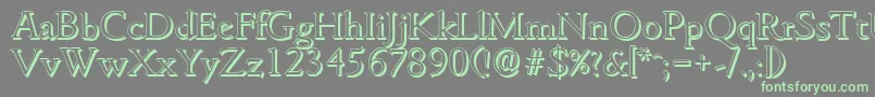 GouditashadowLightRegular Font – Green Fonts on Gray Background