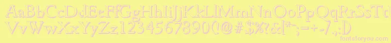 GouditashadowLightRegular Font – Pink Fonts on Yellow Background