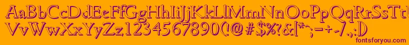 GouditashadowLightRegular-Schriftart – Violette Schriften auf orangefarbenem Hintergrund