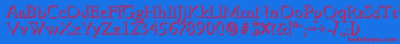 GouditashadowLightRegular Font – Red Fonts on Blue Background