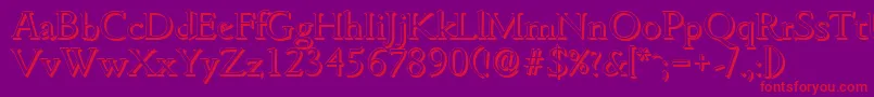 GouditashadowLightRegular Font – Red Fonts on Purple Background