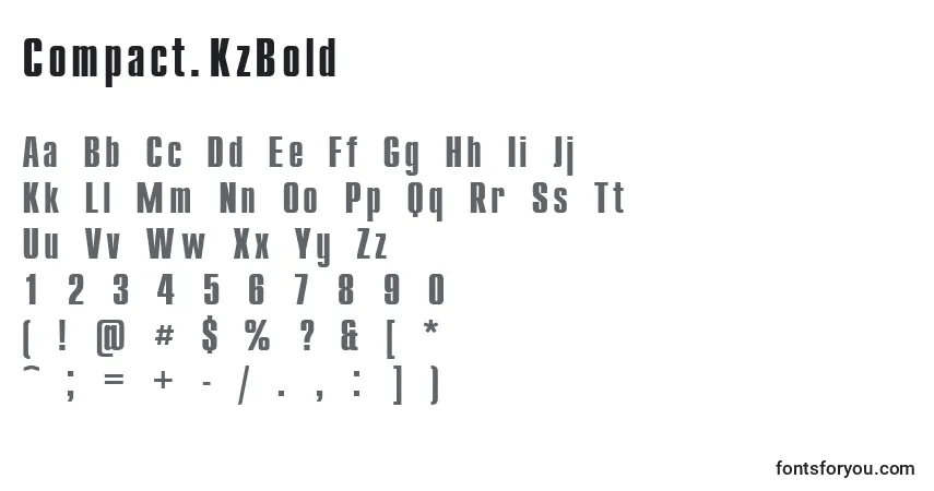 Шрифт Compact.KzBold – алфавит, цифры, специальные символы