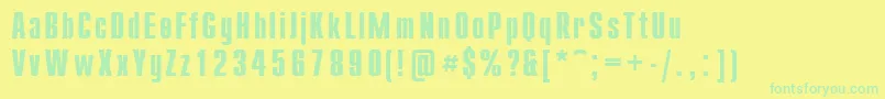 Compact.KzBold Font – Green Fonts on Yellow Background