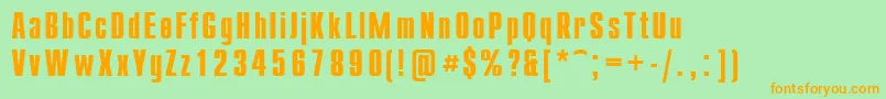 Compact.KzBold Font – Orange Fonts on Green Background