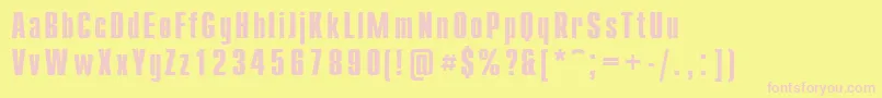 Compact.KzBold Font – Pink Fonts on Yellow Background