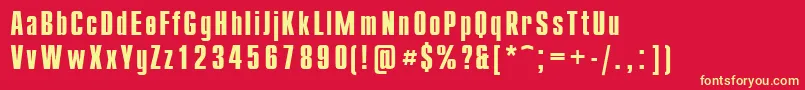 Compact.KzBold Font – Yellow Fonts on Red Background