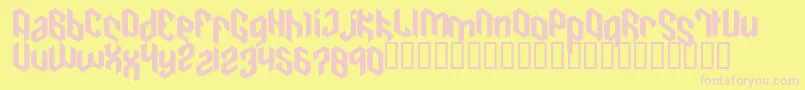 Cain Font – Pink Fonts on Yellow Background