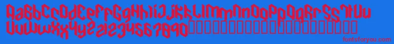 Cain Font – Red Fonts on Blue Background
