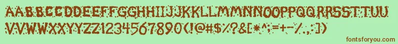 Chunder02 Font – Brown Fonts on Green Background