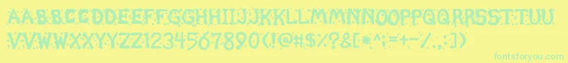 fuente Chunder02 – Fuentes Verdes Sobre Fondo Amarillo