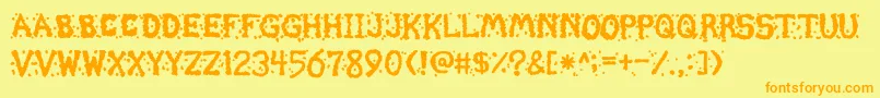 Chunder02 Font – Orange Fonts on Yellow Background