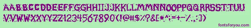 Chunder02 Font – Purple Fonts on Green Background