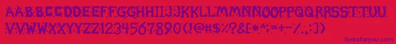 Chunder02 Font – Purple Fonts on Red Background