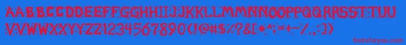 Chunder02 Font – Red Fonts on Blue Background