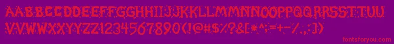 Chunder02 Font – Red Fonts on Purple Background