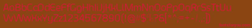 フォントSmoolthanThin – 赤い文字が茶色の背景にあります。
