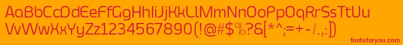 フォントSmoolthanThin – オレンジの背景に赤い文字