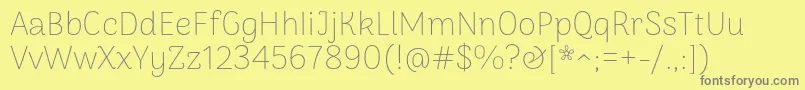 ArimakoshiThin Font – Gray Fonts on Yellow Background