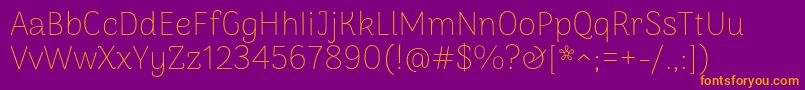 ArimakoshiThin Font – Orange Fonts on Purple Background