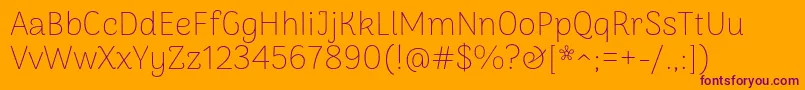 ArimakoshiThin Font – Purple Fonts on Orange Background