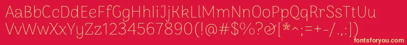 ArimakoshiThin Font – Yellow Fonts on Red Background