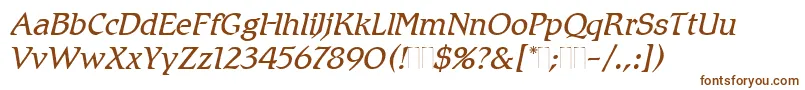 フォントRomicLightItalicPlain – 茶色のフォント