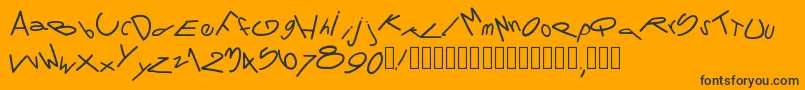 Pwtornado Font – Black Fonts on Orange Background
