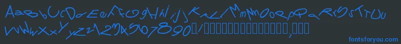 Czcionka Pwtornado – niebieskie czcionki na czarnym tle